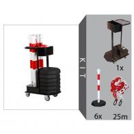 Flexibarrier Post & Chain Barrier Kit with trolley (Red/White)